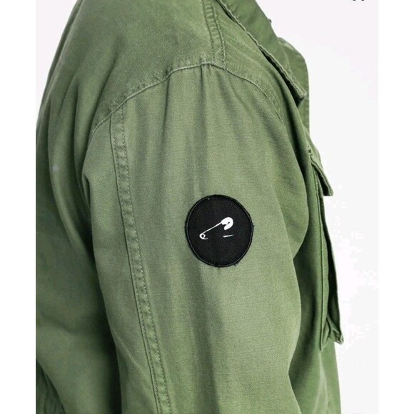 Obey Fairey × Jamie Reid Collab M-65 Military Army Olive Green Jacket Sz M XLNT - Picture 8 of 9